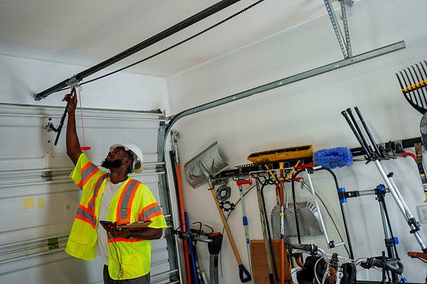 Professional Garage Door Panel Replacement technician working in Garrison, TX